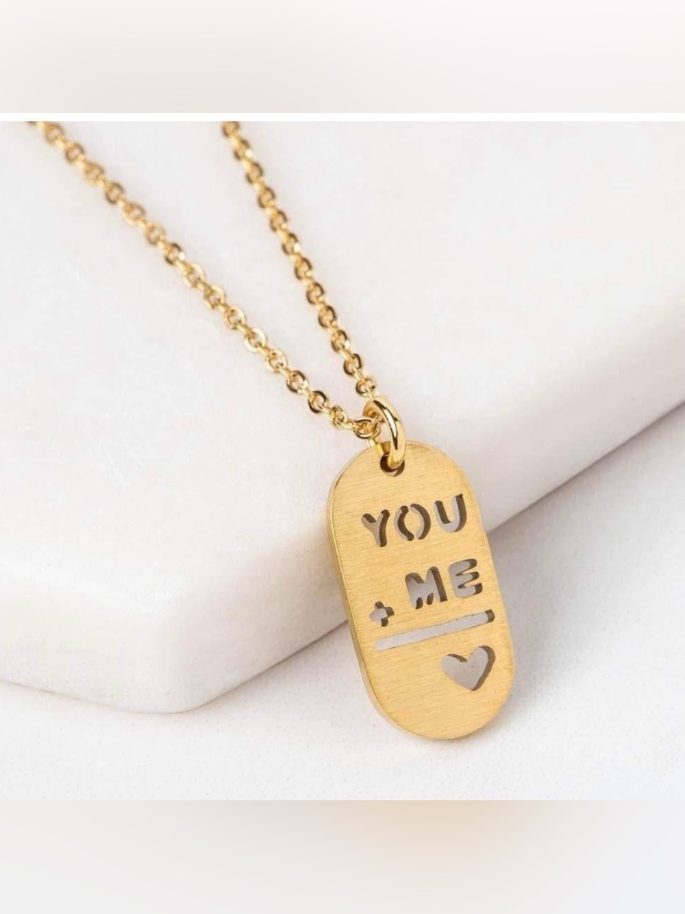 Plunder Design "You + Me" Pendant Necklace 18-20” Gold Plated